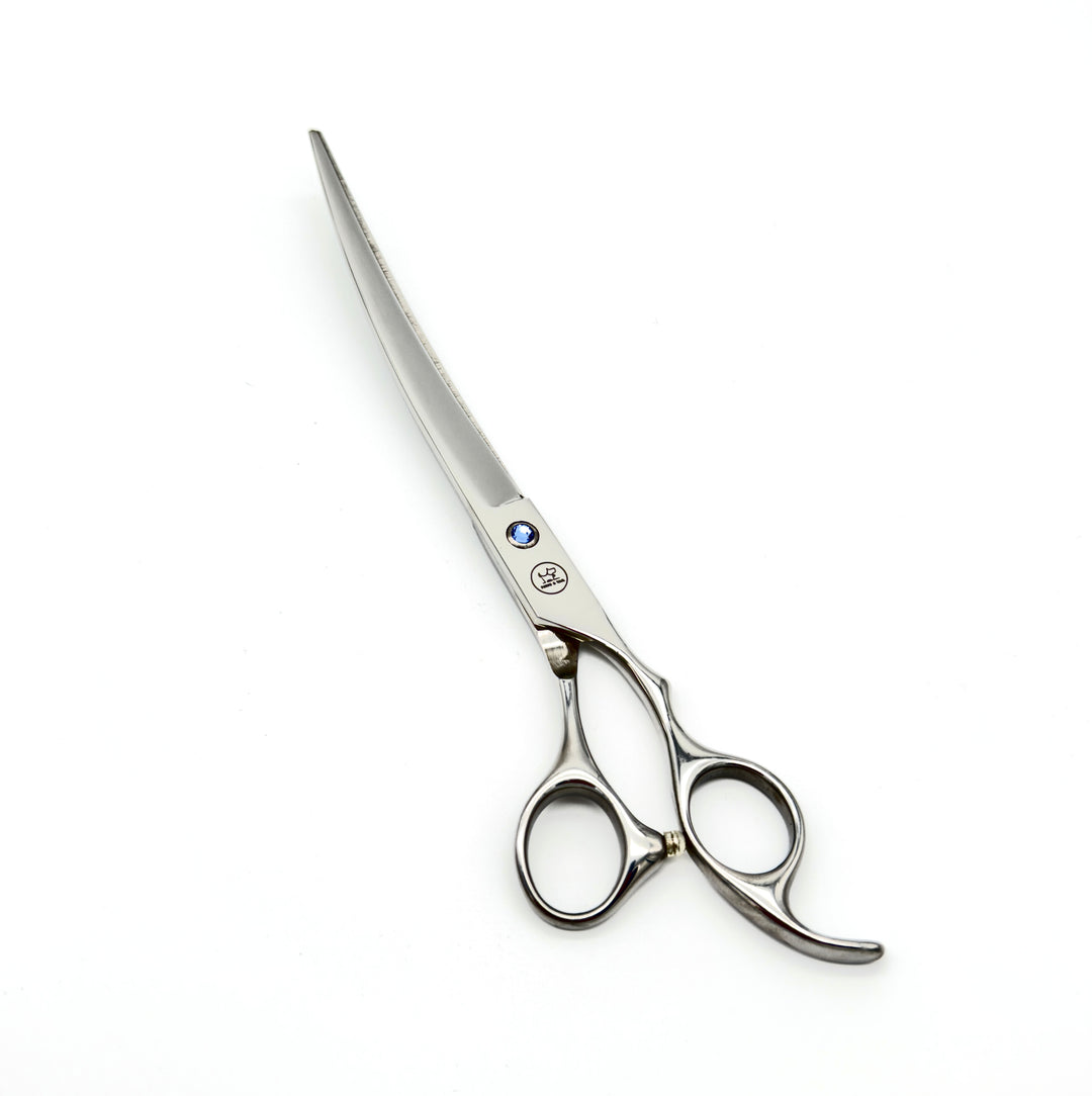Professional pet grooming upward curve scissors silver