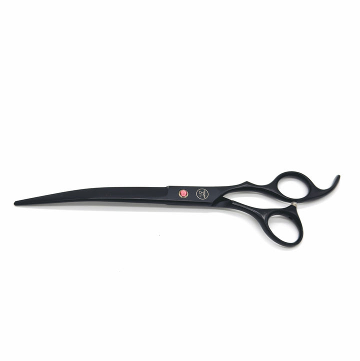 Professional pet grooming downward curve scissors black