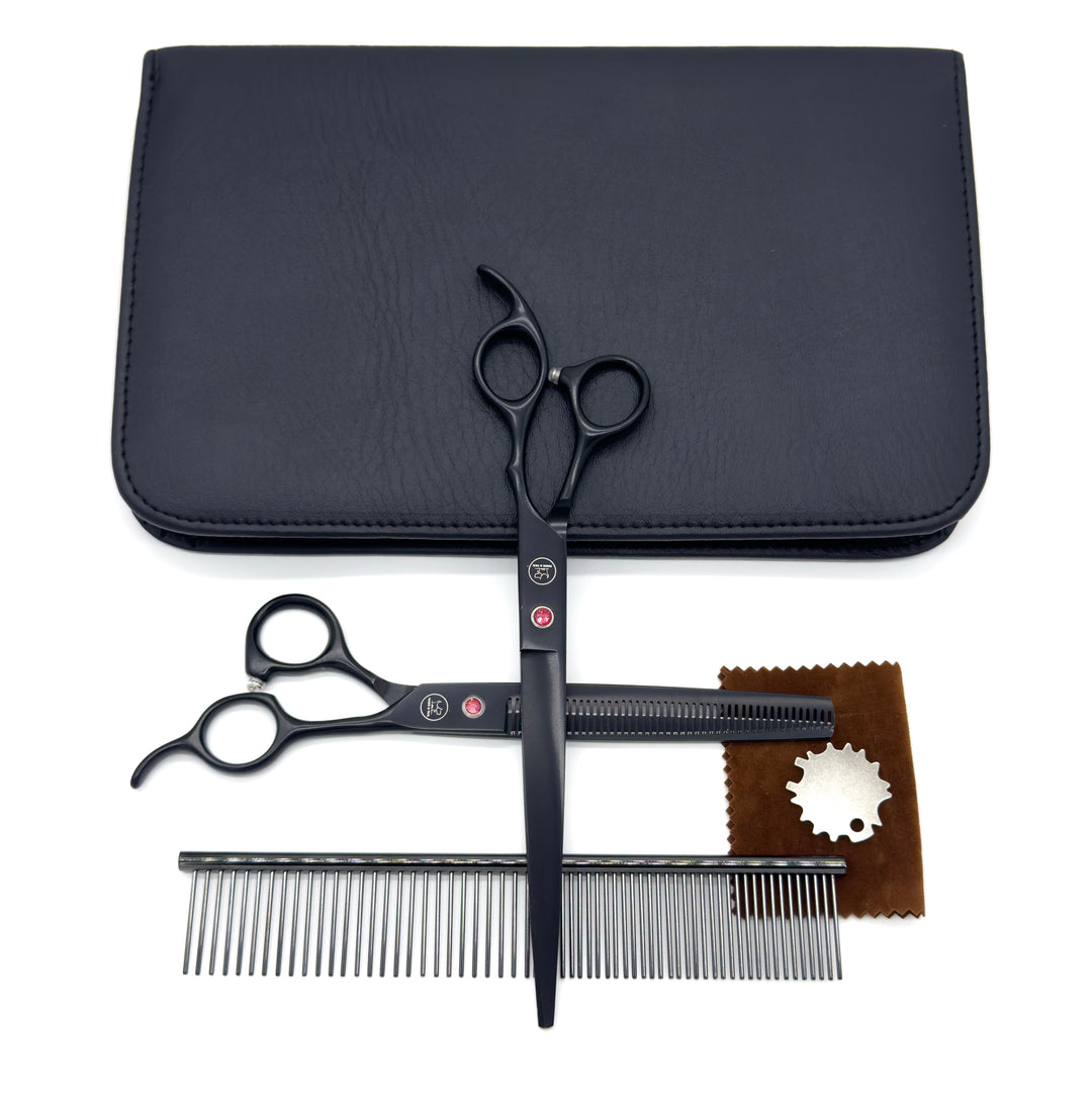 Professional pet grooming scissors set