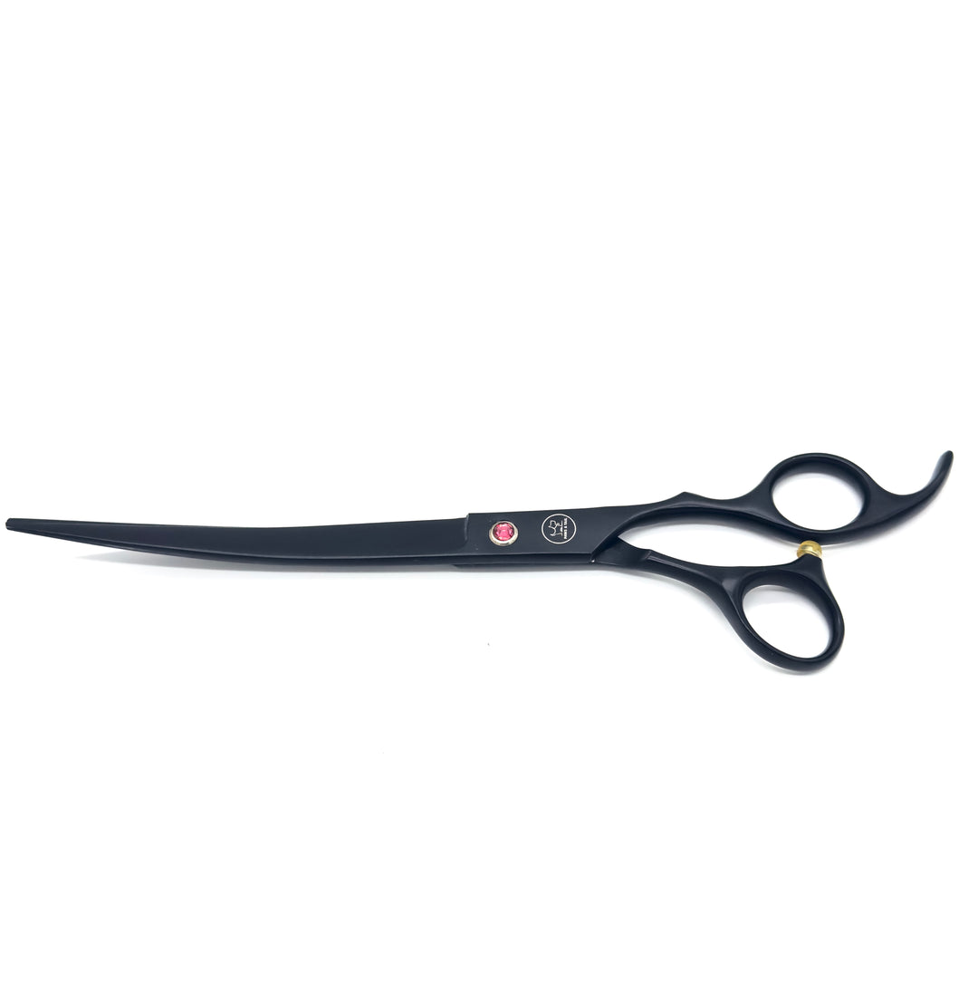 Professional pet grooming upward curve scissors black
